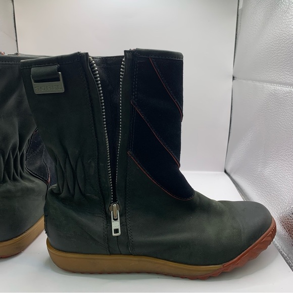 sorel womens firenzy winter red & black size 7.5 mid calf boots retro Y2K - Picture 7 of 9